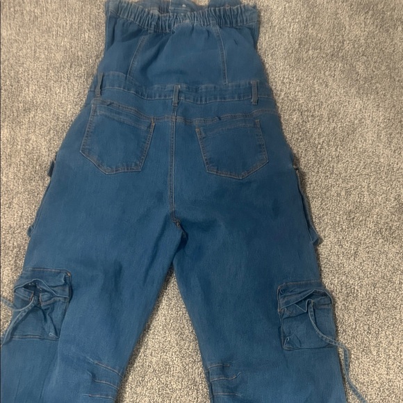 Stylish Blue Utility Jumpsuit - Picture 5 of 9